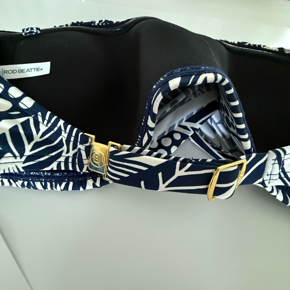 Bleu Rod Beattie Midnight Blue and White Leaf Print Bikini Set - Picture 5 of 8